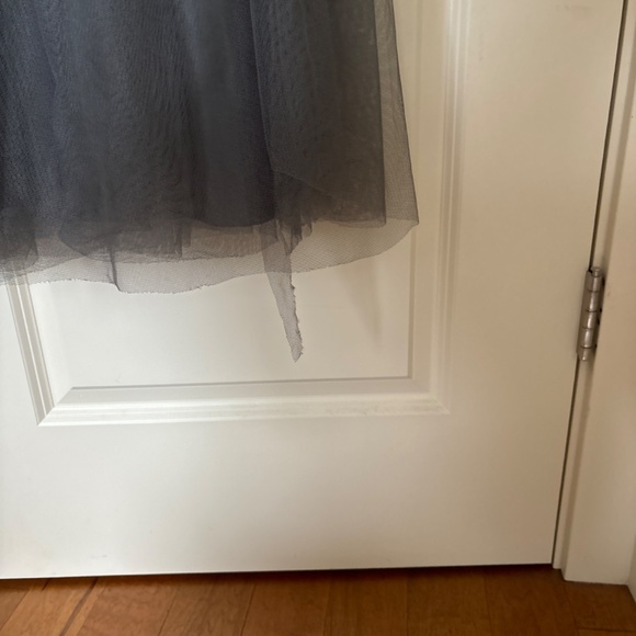 A Line Scoop Illusion Floor Length Lace Tulle Evening Dress with Beading Sequins - Picture 6 of 6